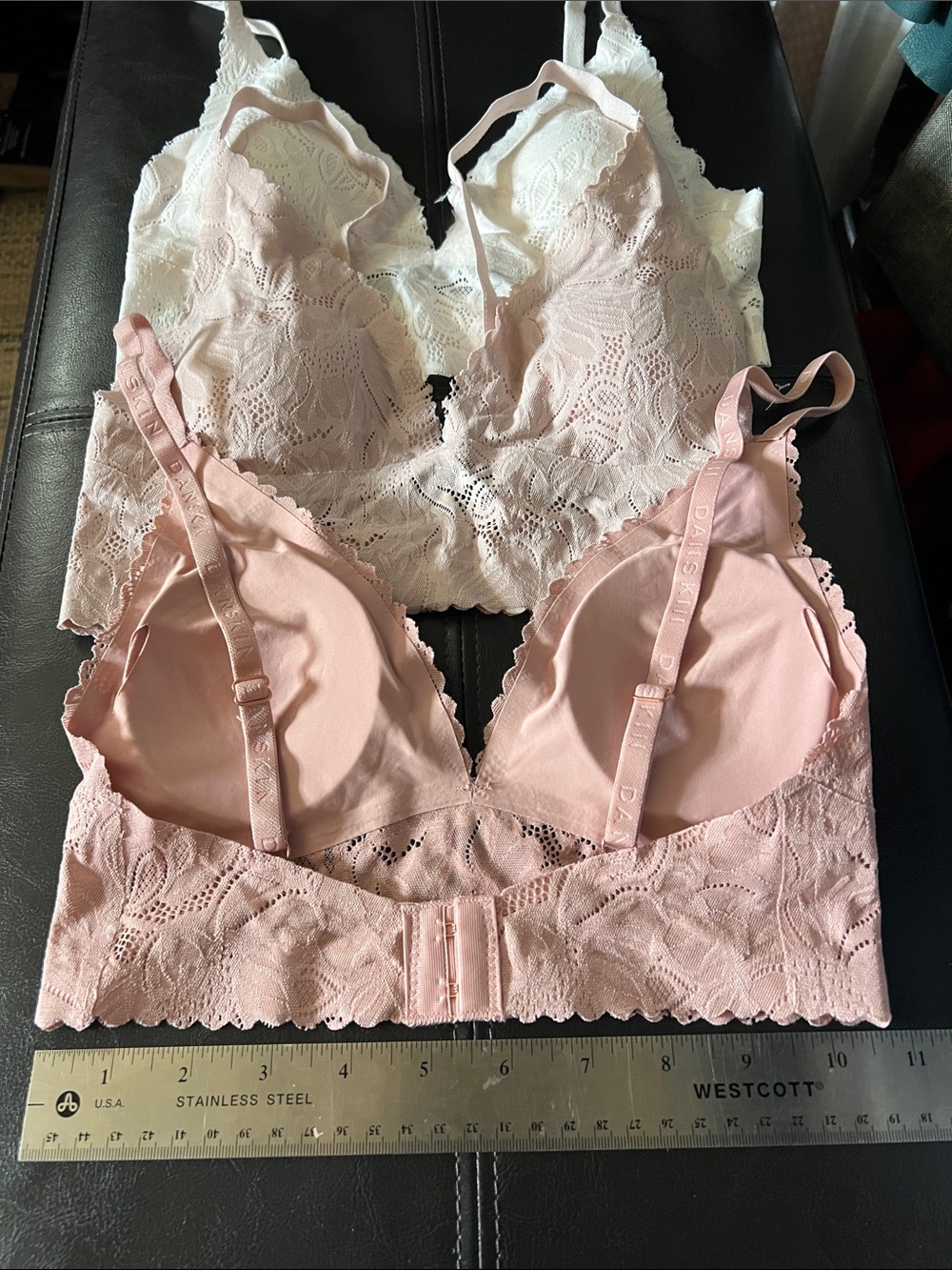 Danskin Lace Bralette Set - Pink, nude and ivory - Picture 4 of 6